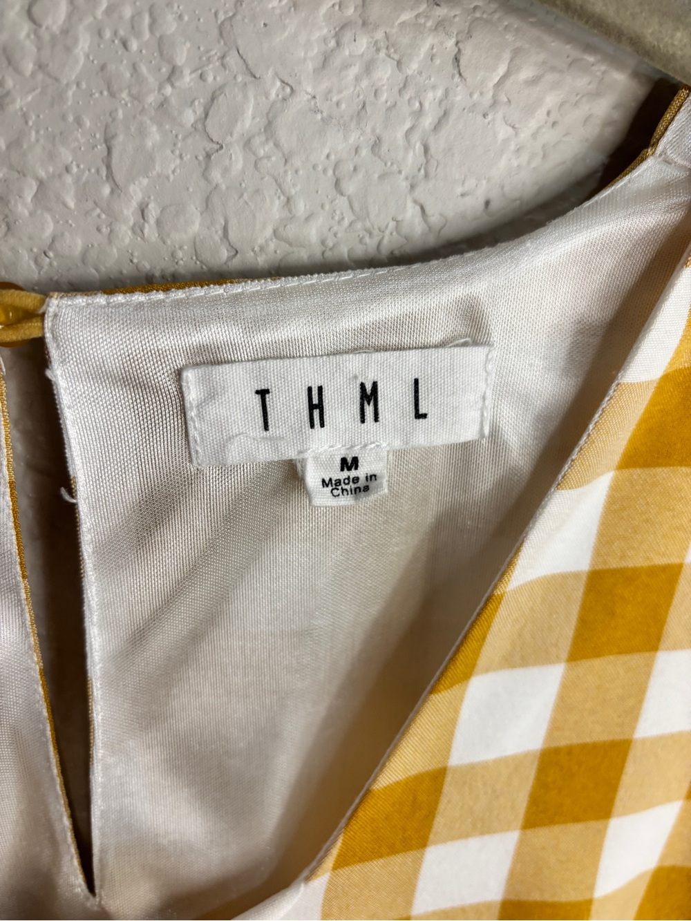 THML Yellow Gingham Tie-Front Blouse - Picture 4 of 6